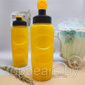 Анатомическая бутылка с клапаном Healih Fitness для воды и других напитков, 500 мл. Сито в комплекте Желтая - фото 1 - id-p180039415
