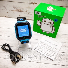 Детские умные часы SMART BABY S4 с функцией телефона Голубые с черным, фото 1