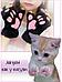 Перчатки лапки кошки без пальцев для девочки зимние детские аниме женские митенки черные, фото 3