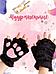 Перчатки лапки кошки без пальцев для девочки зимние детские аниме женские митенки черные, фото 4