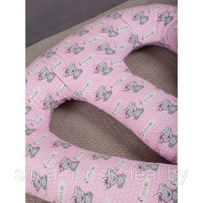 Подушка для двойняшек «Мишка с бантом», холлофайбер, бязь - фото 3 - id-p192282385