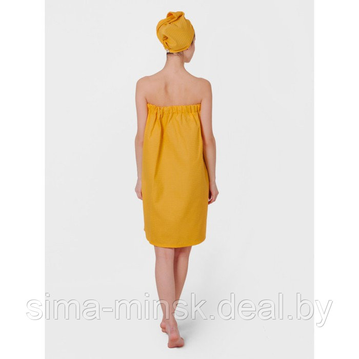 Набор банный женский, размер 78x145 см, цвет жёлтый - фото 2 - id-p192282444