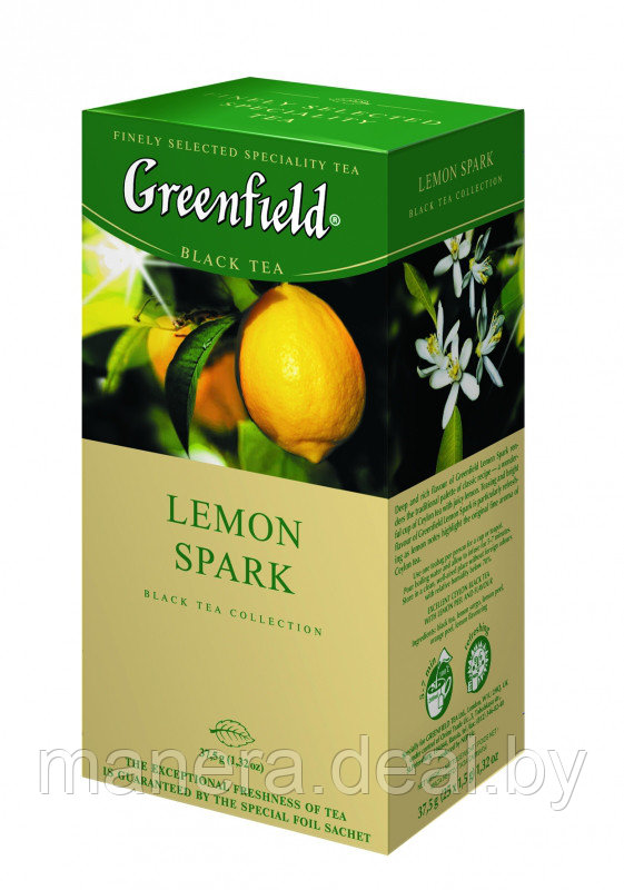 Чай "Greenfield" Lemon Spark черный с ароматом лимона 25 шт - фото 1 - id-p111164478