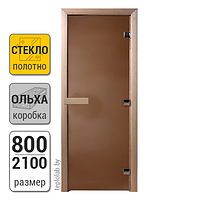 Дверь для бани стеклянная DoorWood, бронза матовая, 800x2100