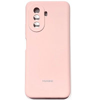 Силиконовый чехол Silicone Case с закрытым низом и защитой камеры светло-розовый для Huawei Nova Y70