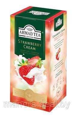 Чай черный пакетированный"Ahmad Tea" Strawberry Cream 25 шт