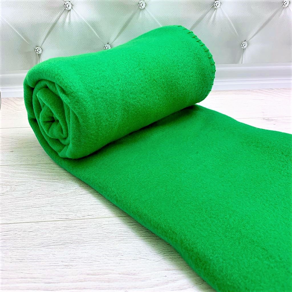 Плед на кровать Флисовый — мягкий и теплый, 130х150 см Зеленый