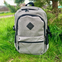 Городской рюкзак "Gerk " с USB и отделением для ноутбука до 17,32" Серый