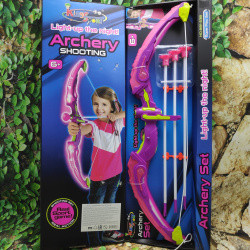 Игровой набор: Светящийся лук и стрелы на присосках Archery Set 881-23A, 6+ Розовый, фото 1