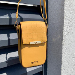 Женская сумка клатч BAELLERRY Show You 8612 для телефона с ремешком Темно-лимонная