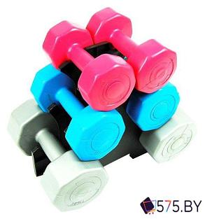 Гантельный ряд Atlas Sport Fitnes Composit 12 кг с подставкой (2x1кг+2x2кг+2x3кг), фото 2