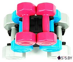 Гантельный ряд Atlas Sport Fitnes Composit 12 кг с подставкой (2x1кг+2x2кг+2x3кг), фото 2