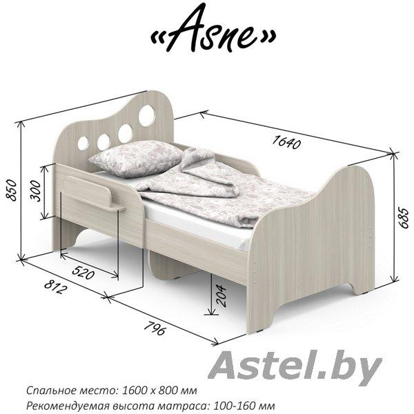 Кровать Подростковая Pituso Asne тип 2 160*80 см Слоновая кость - фото 2 - id-p192342456