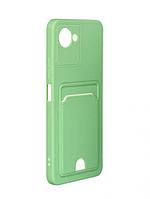 Чехол DF для Realme C30 Silicone с отделением для карты Light Green rmCardCase-01