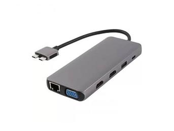 Аксессуар Адаптер Barn&Hollis для APPLE MacBook Multiport Type-C 12 in 1 Grey УТ000028633