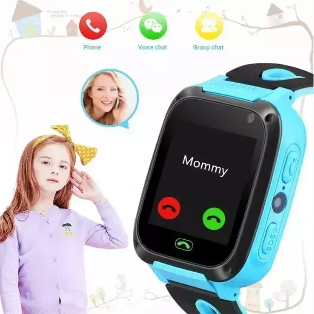 Детские умные часы SMART BABY S4 с функцией телефона (голубой с чёрным) - фото 1 - id-p192349644