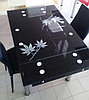 Стол кухонный раздвижной B-08-77. Обеденный стол трансформер стеклянный
