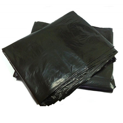 Мешки для мусора 180 л, (70+20)х110 см, черный, ПВД, 40 мкм, упаковка 50 шт., фото 2