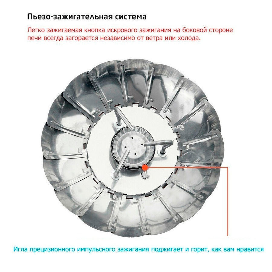 Портативная (туристическая) газовая плита Windproof Camping Stove YC-301 - фото 6 - id-p192374392