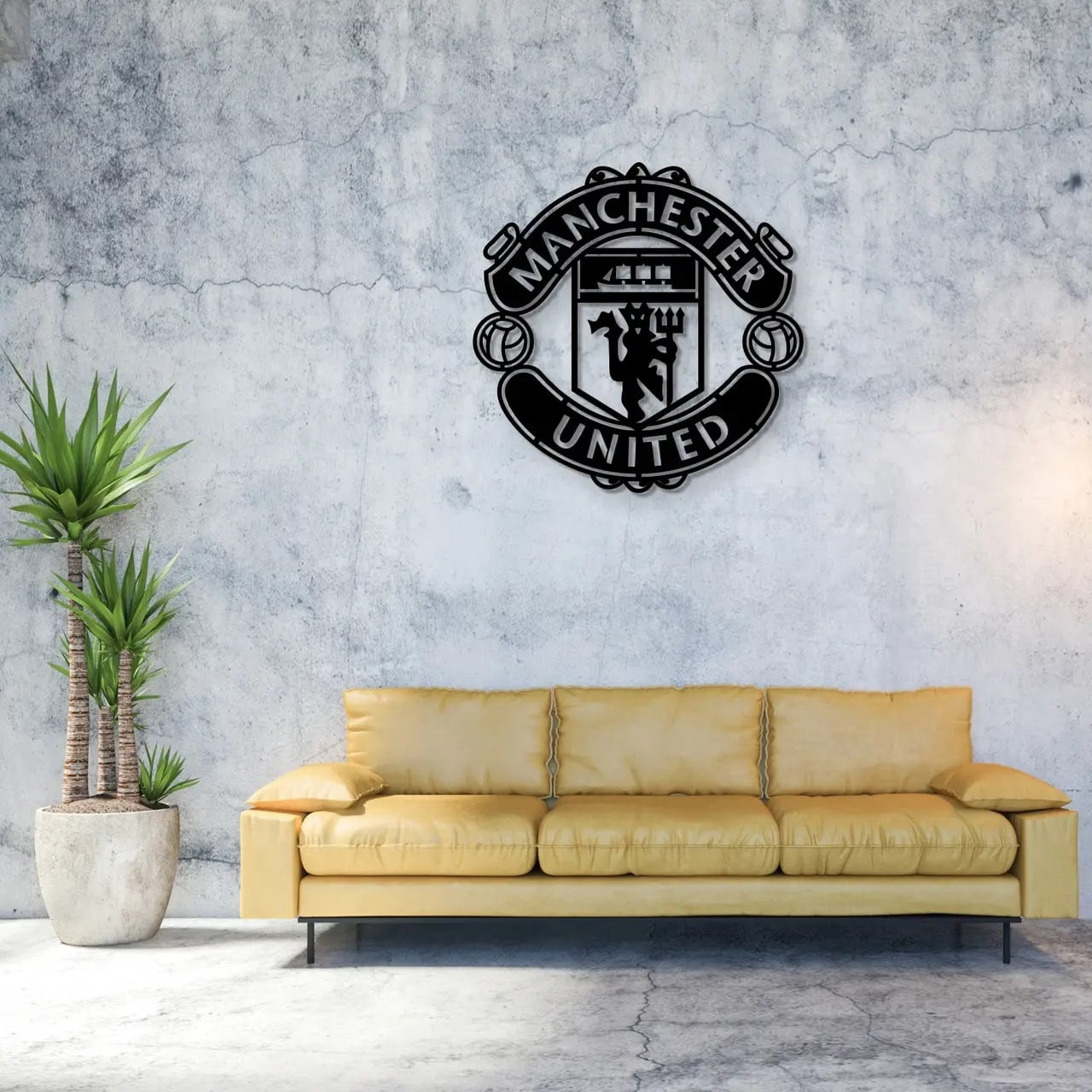 Деревянная эмблема футбольного клуба Манчестер Юнайтед MU (50*50 см)