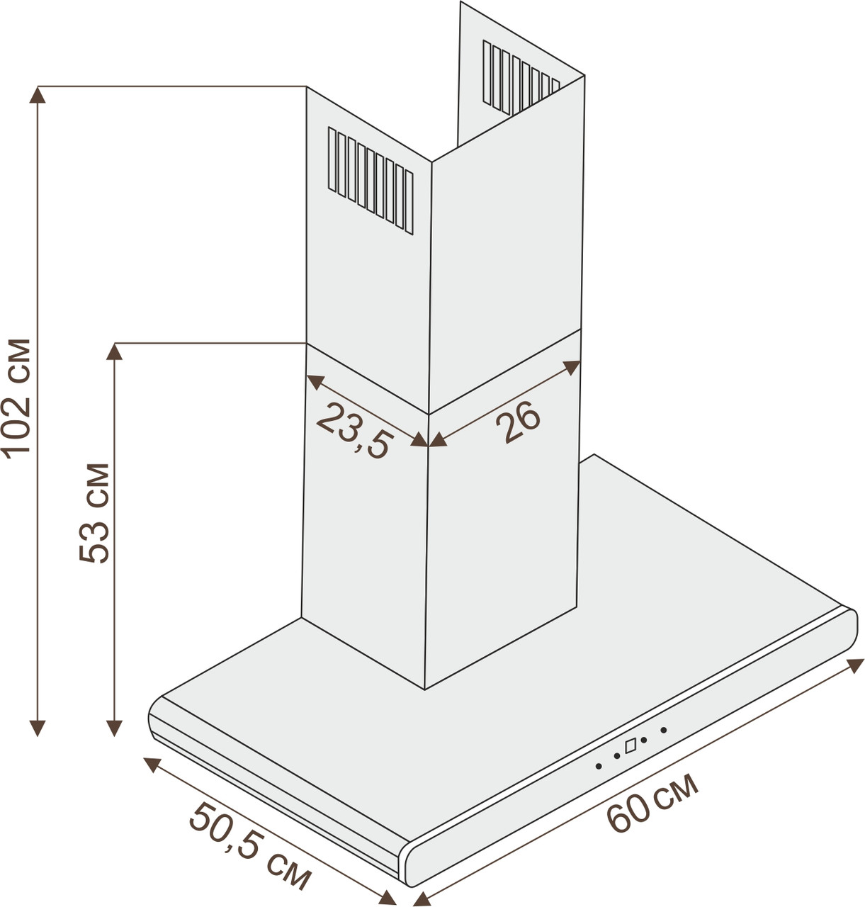 CIARKO Quatro White Slim 60 inox (1100 m3) - фото 2 - id-p146509967