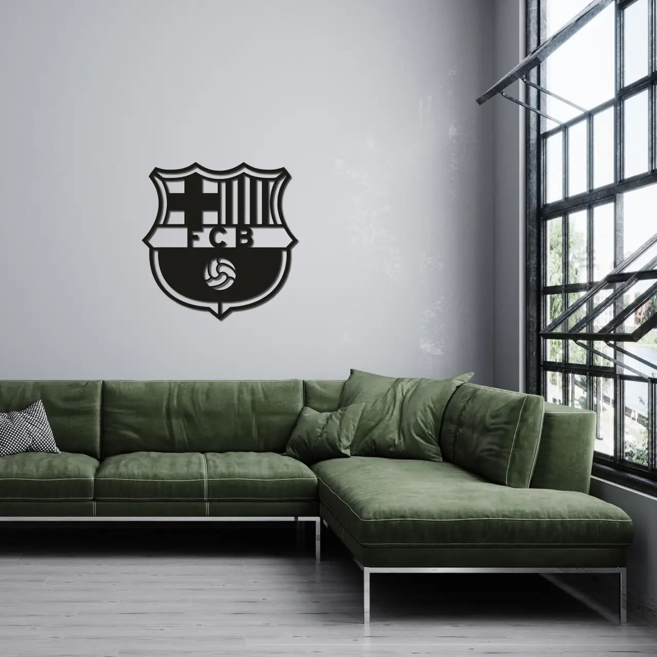 Деревянное панно футбольного клуба Барселона  (40*40 см)
