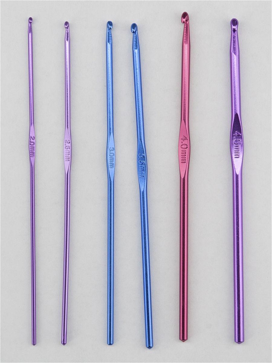 Набор крючков для вязания 2-4,5 мм, 6 шт в силиконовом чехле - фото 1 - id-p192420616