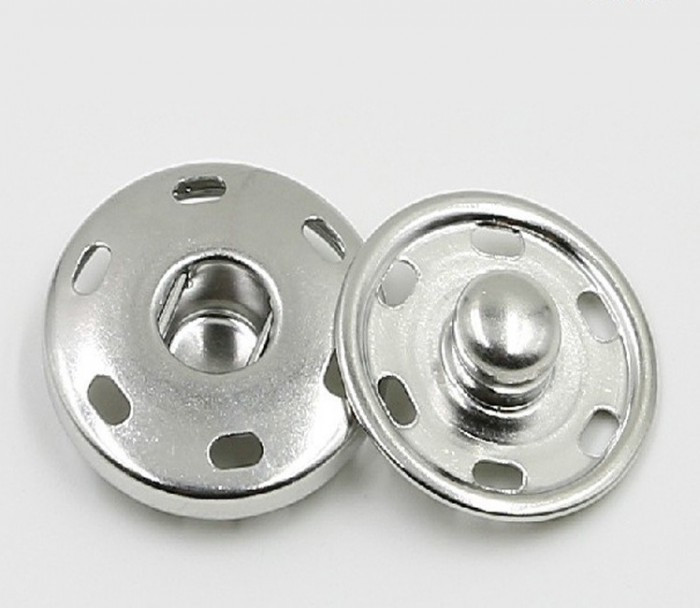 Кнопка пришивная латунь, цвет никель 10 мм - фото 1 - id-p144250531