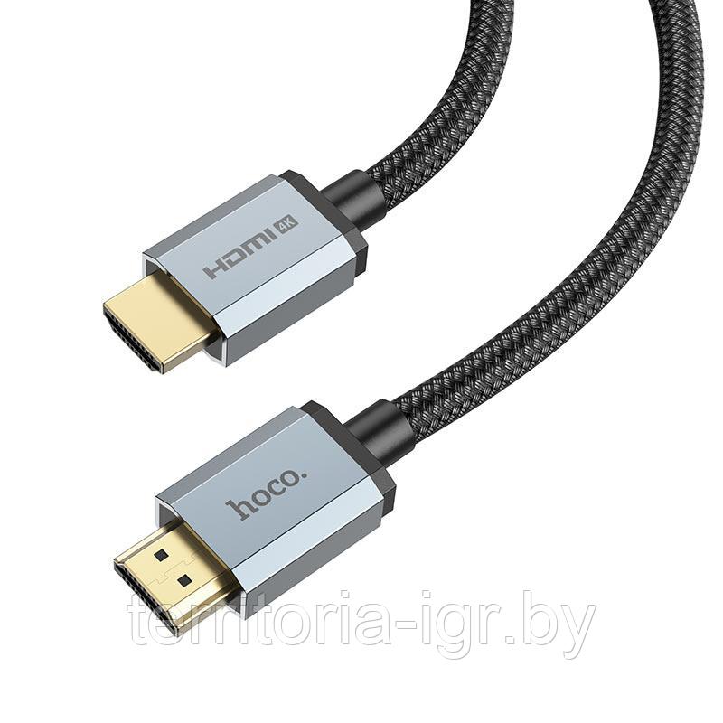 Кабель HDMI A вилка - HDMI A вилка нейлон HDMI 2.0 US03 1м. черный Hoco - фото 2 - id-p192420876