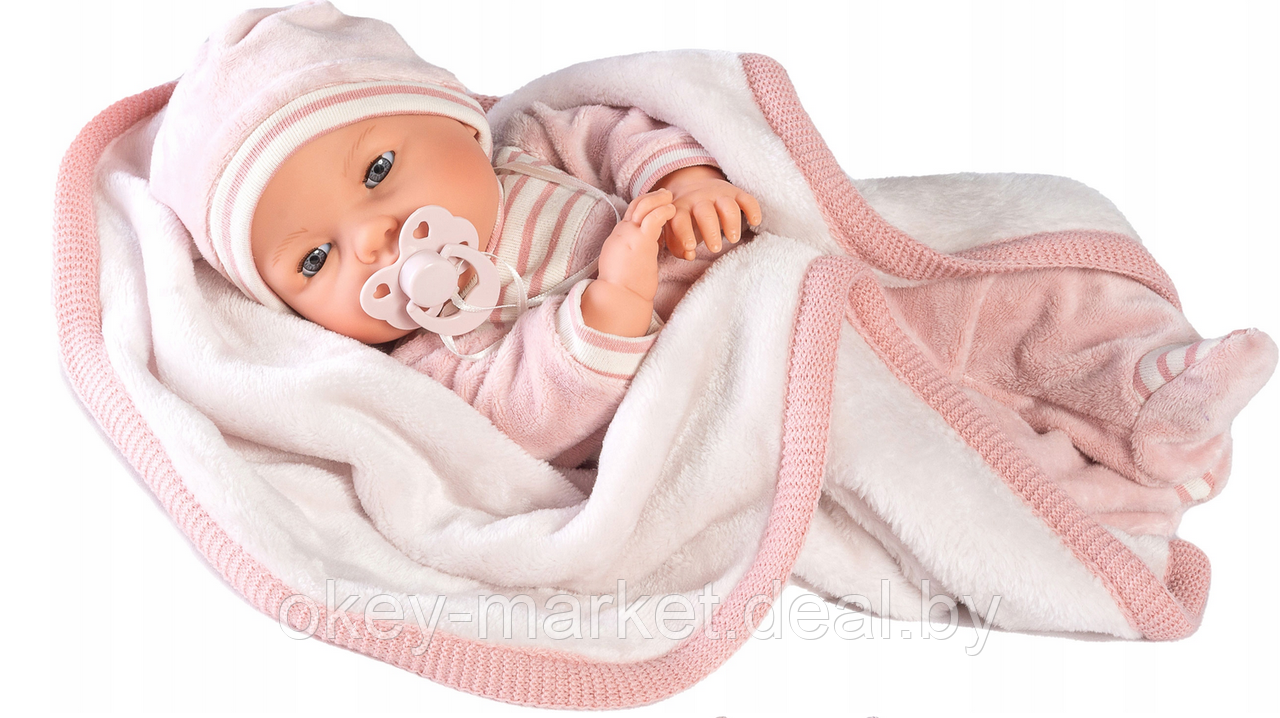 Кукла Antonio Juan Бимба на розовом одеяльце, 37 см - фото 8 - id-p192422219