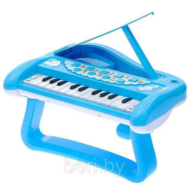 9013 Детский электронный синтезатор, пианино, орган Rainbow, голубой