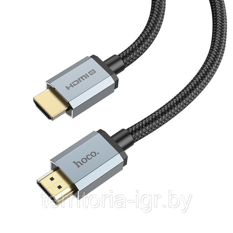 Кабель HDMI A вилка - HDMI A вилка нейлон HDMI 2.0 US03 3м. черный Hoco - фото 2 - id-p192429664