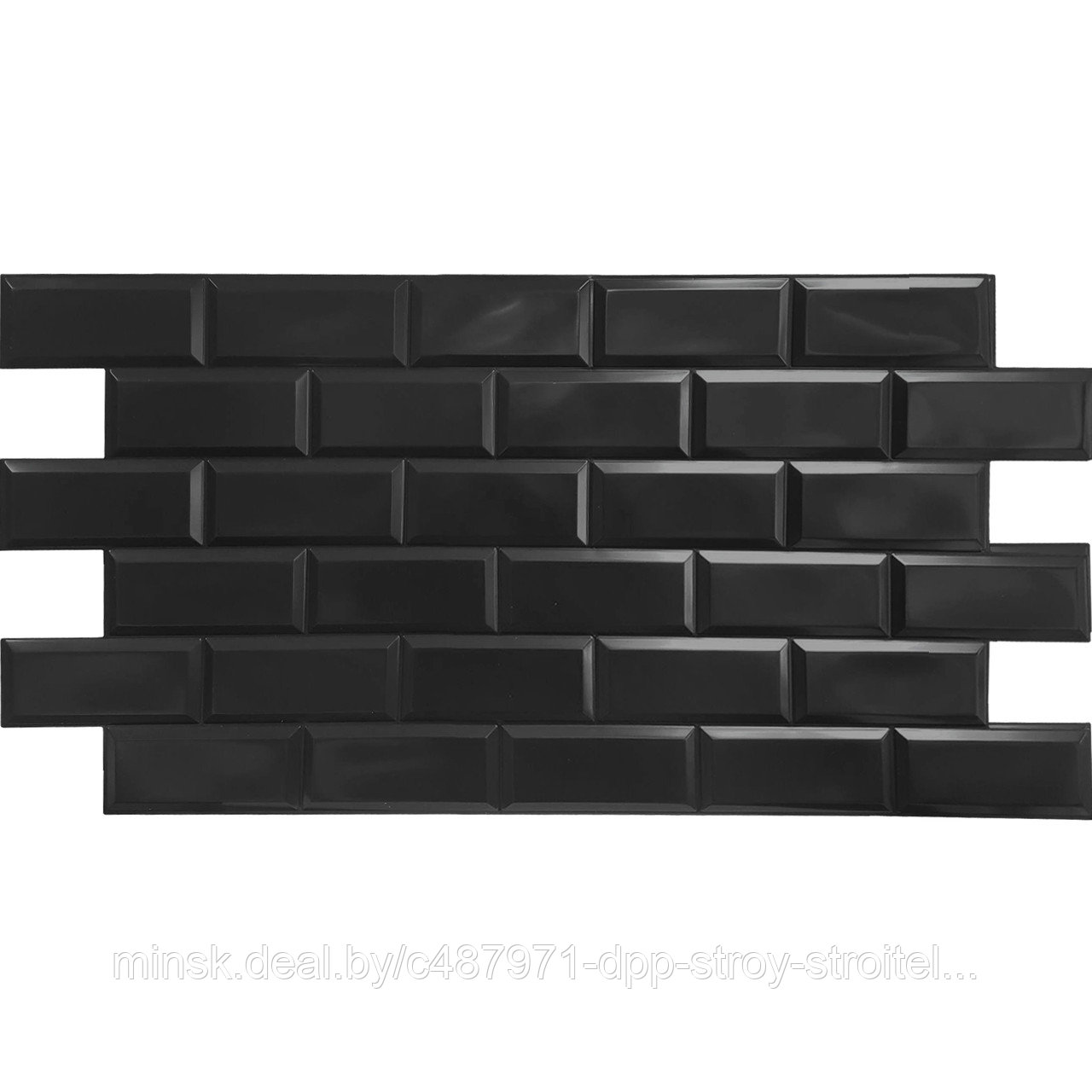 Панель ПВХ Блок черный /PVC Panel Black unit 966х484 мм