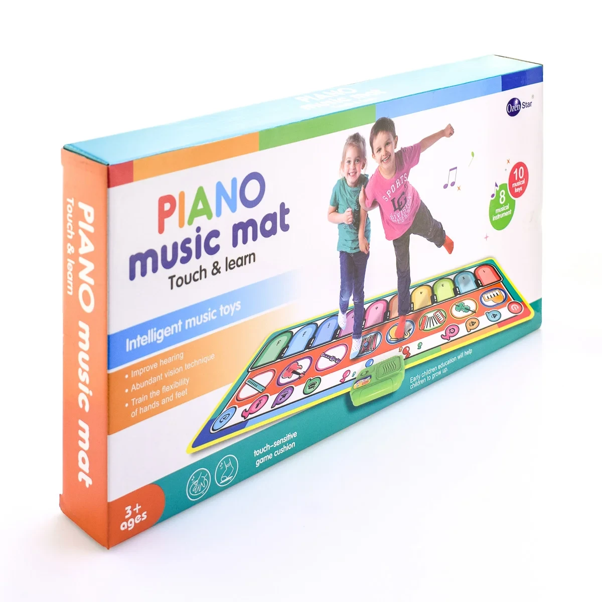 Детский музыкальный игровой коврик-пианино напольный A-Toys разноцветный 757-02A - фото 1 - id-p192430388