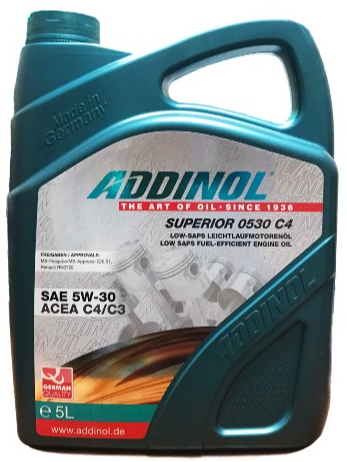 Масло моторное ADDINOL синтетическое Superior 0530 C4, 5W30, 5л. DPF - фото 1 - id-p192436442