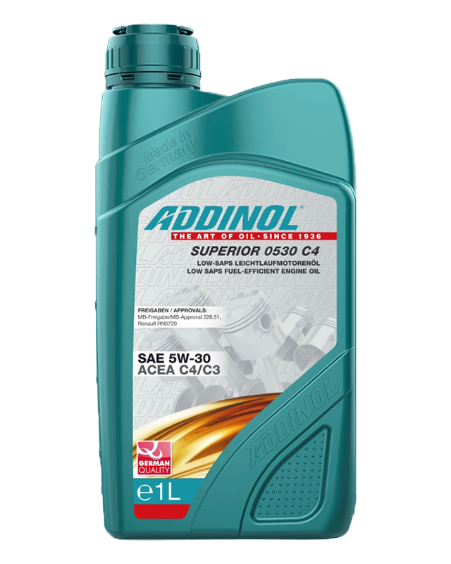 Масло моторное ADDINOL синтетическое Superior 0530 C4, 5W30, 1л. DPF - фото 1 - id-p192438248