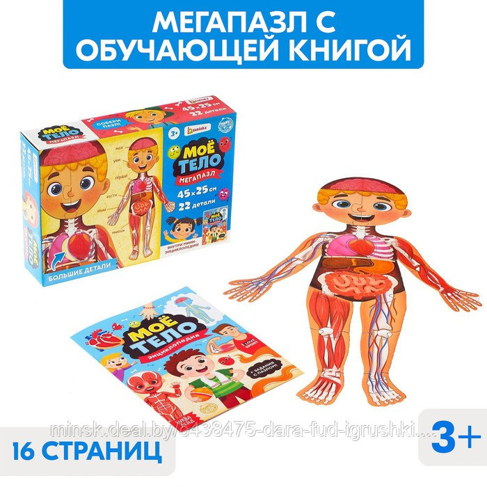 Набор «Моё тело»: мегапазл с обучающей книгой