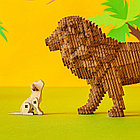 Деревянный конструктор UNIWOOD 3 в 1 "Львиная семья" Сборка без клея, 204 детали с набором карандашей, фото 10