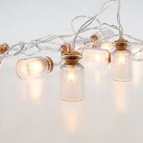 Гирлянда светодиодная «Баночки» 1.5 м, 10 LED, прозрачный ПВХ, цвет свечения теплый белый, 2 х АА (батарейки н, фото 3