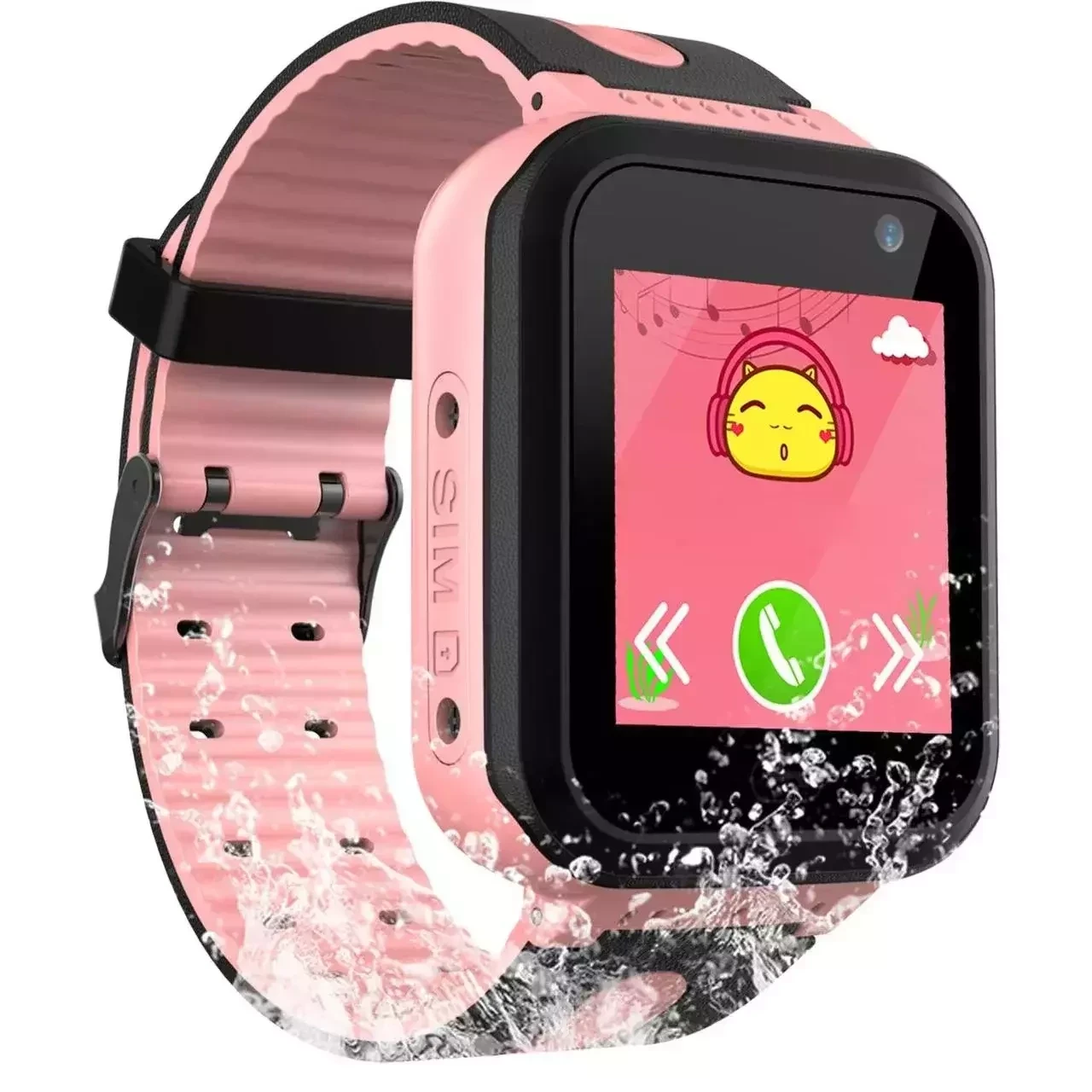 Детские умные часы SMART BABY S4 с функцией телефона (розовый с чёрным) - фото 1 - id-p192474816