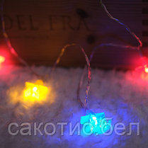 Гирлянда светодиодная «Звездочки» 1.5 м, 10 LED, прозрачный ПВХ, цвет свечения мультиколор, 2 х АА, фото 3