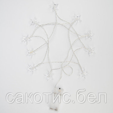 Гирлянда светодиодная «Звездочки» 1.5 м, 10 LED, прозрачный ПВХ, цвет свечения теплый белый, 2 х АА - фото 6 - id-p192479593