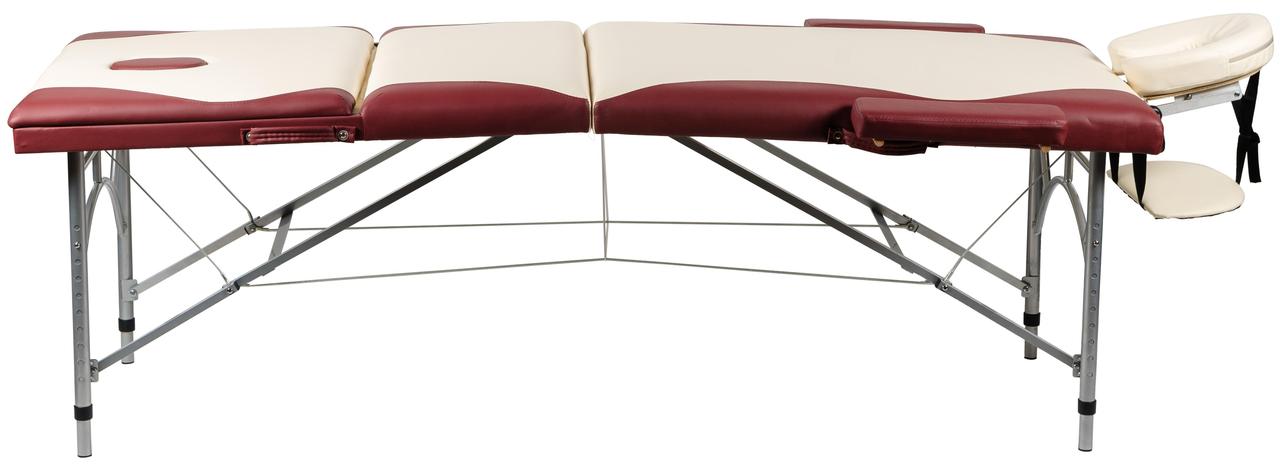 Массажный стол Atlas sport 3-секц алюминиевый STRONG (195x70) Бежевый-бургунди - фото 3 - id-p192490306