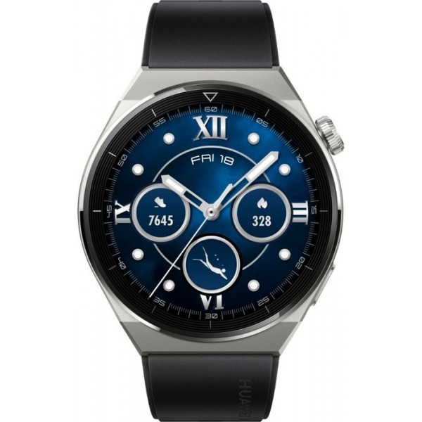 Умные часы Huawei Watch GT 3 Pro Titanium 46 мм (ODN-B19S) Серый / Черный каучуковый ремешок - фото 3 - id-p192491703