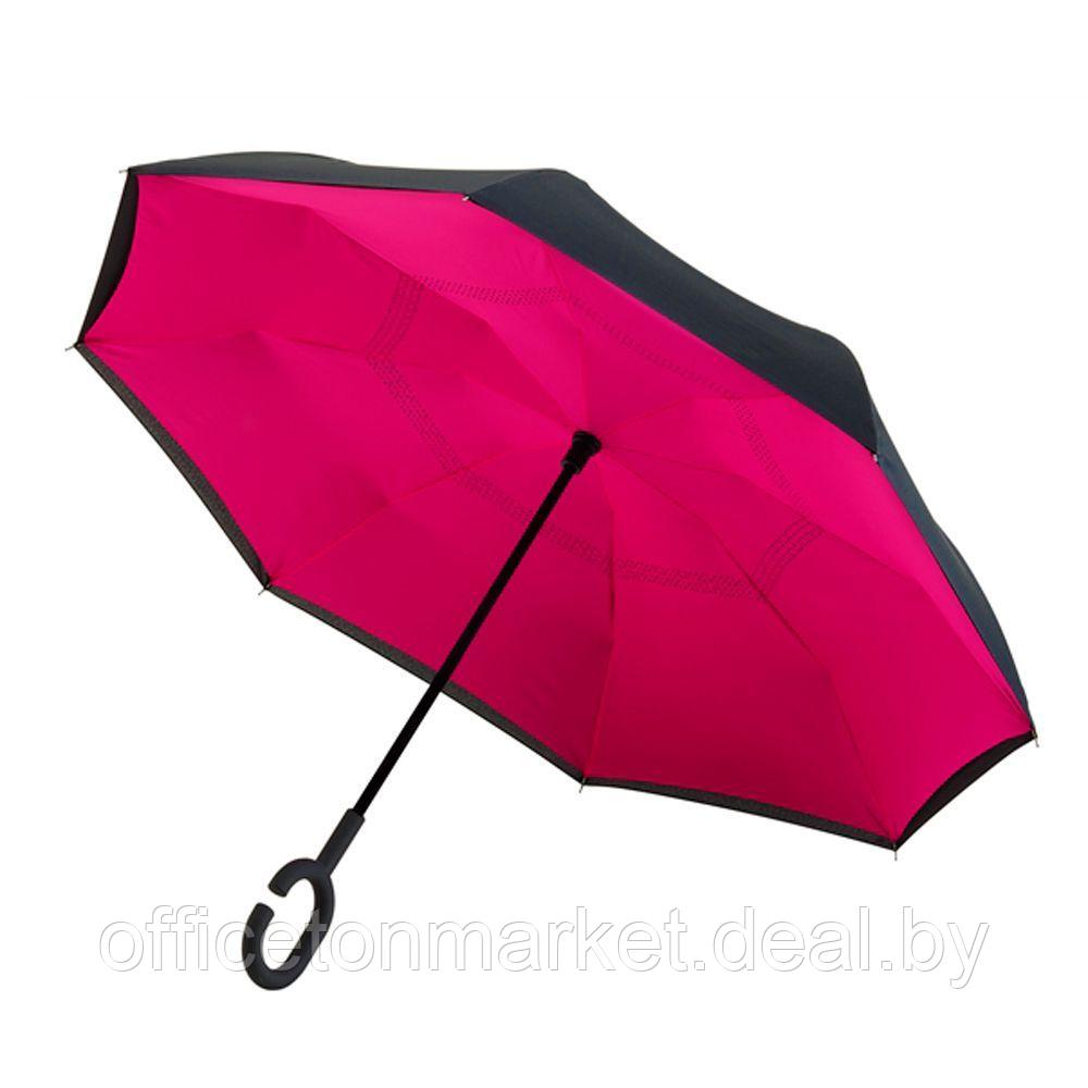Зонт-трость "RU-6", 107 см, черный, розовый - фото 2 - id-p192083888