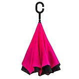 Зонт-трость "RU-6", 107 см, черный, розовый, фото 4