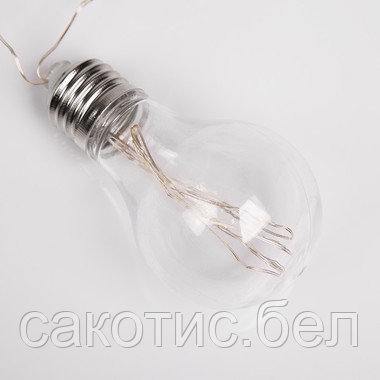 Гирлянда светодиодная «Ретро-лампы» 3 м, белое свечение, батарейки 3хАА - фото 4 - id-p192494879