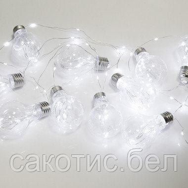 Гирлянда светодиодная «Ретро-лампы» 3 м, белое свечение, батарейки 3хАА - фото 6 - id-p192494879
