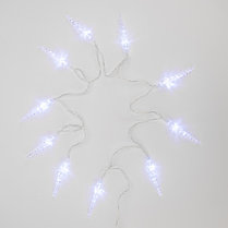 Гирлянда светодиодная «Сосульки» 1.5 м, 10 LED, прозрачный ПВХ, цвет свечения белый, 2 х АА, фото 3