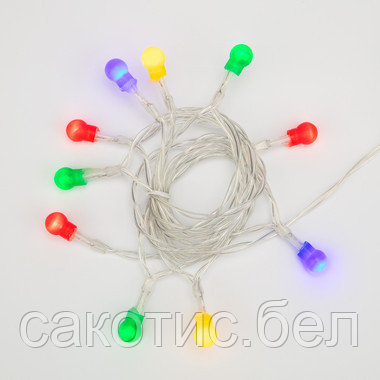 Гирлянда светодиодная «Шарики» 1.5 м, 10 LED, прозрачный ПВХ, цвет свечения мультиколор, 2 х АА - фото 7 - id-p192495049